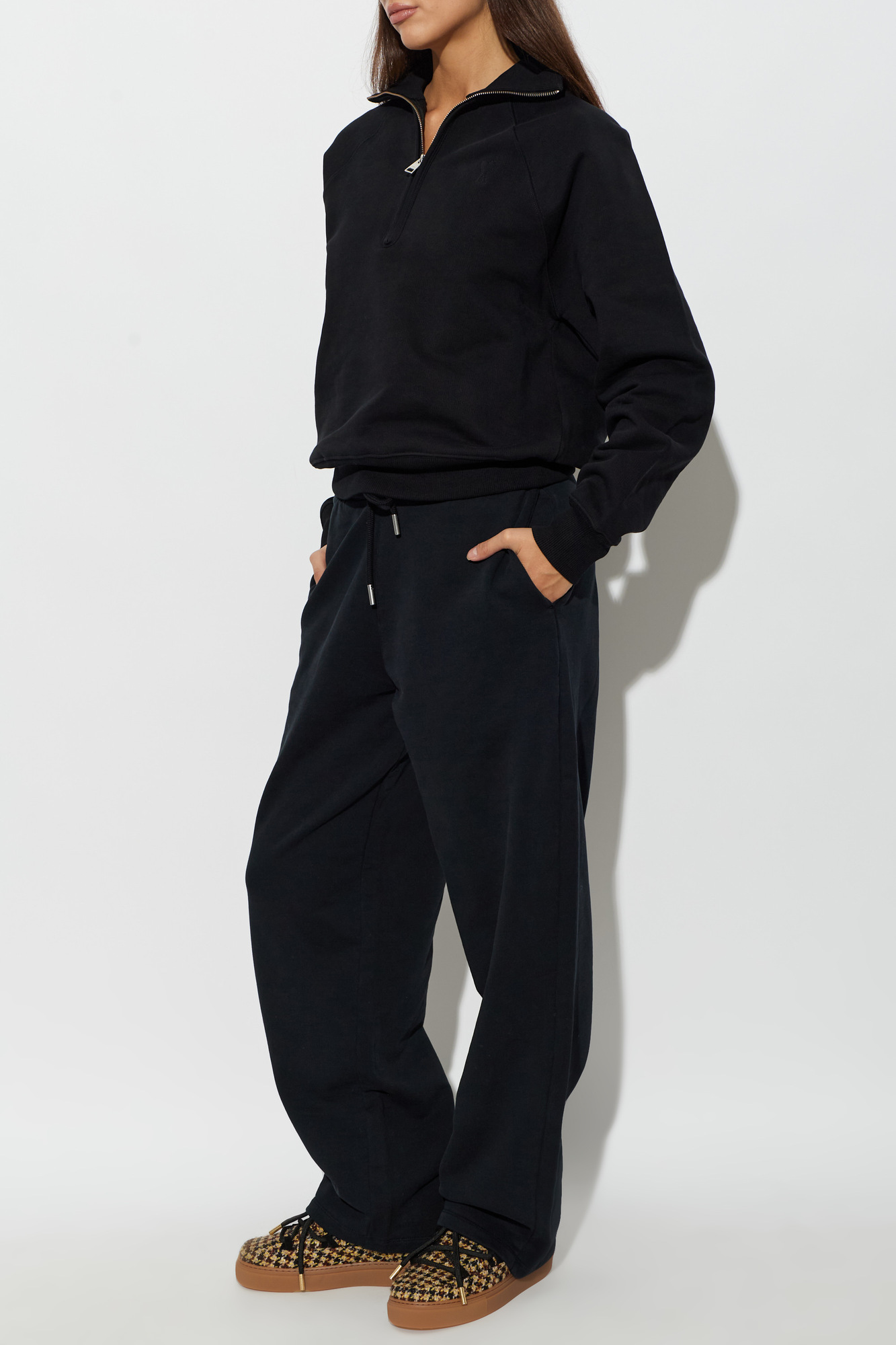 Black Sweatshirt with a zip-up neckline Ami Alexandre Mattiussi